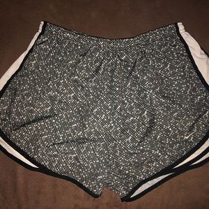 Black and White Nike Running Shorts